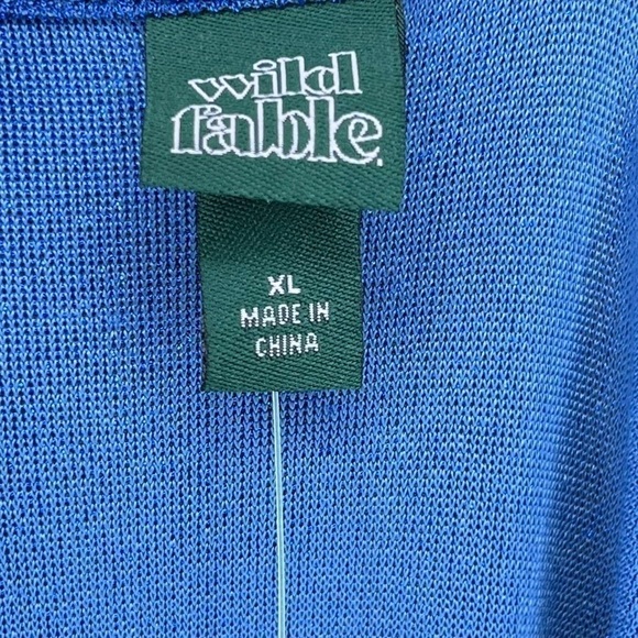 Wild Fable Bodycon Cutout Blue Glitter Shiny Long Sleeve Dress - Picture 3 of 3